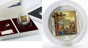 Cook Islands 20 dollars Cook Island 20 dollars Christ's Death Art crystals gilded proof silver 2018 -