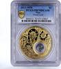 Niue 2 dollars Niue 2 dollars Good Luck Horseshoe PR70 PCGS gilded silver coin 2013 -