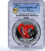 Niue 2 dollars Niue 2 dollars Love is Precious Series Amur PR70 PCGS color silver coin 2013 -