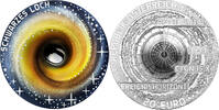Austria 20€ Austria 2022 20 Euro The Uncharted Universe The Black Hole Silver Proof Coin #2 -