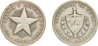 Cuba 20 Centavos Cuba First Republic 1915 20 Centavos Silver (.900) Philadelphia Mint 5g VF KM 13 Y 7 Schön 7 -