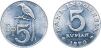 Indonesia 5 Rupiah Indonesia Republic 1970 5 Rupiah Aluminium (448000000) 3.08g UNC KM 22 Schön 22 -