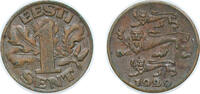 Estonia 1 Sent Estonia Republic 1929 1 Sent Bronze (19292300) 1.85g AU KM 10 Schön 11 -
