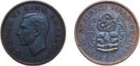 New Zealand ½ Penny New Zealand 1942 ½ Penny - George VI (1st type) Bronze (1920000) 5.66g AU KM 12 -