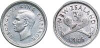 New Zealand 3 Pence New Zealand British colony 1946 3 Pence - George VI (1st type) Silver (.500) Royal Mint (Tower Hill) (6080000) 1.41g AU KM 7 -