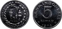 Indonesia 5 Rupiah Indonesia Republic 1974 5 Rupiah (FAO) Aluminium Perum Peruri Mint (447910000) 3.1g UNC KM 37 Schön 27 -