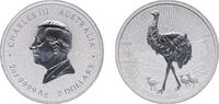 Australia 2 Dollars Australia Commonwealth 2024 P125 2 Dollars - Charles III (1st Portrait - Emu with Chicks - Silver; Piedfort) Silver (.9999) (750 -