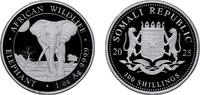 Somalia 100 Shillings Somalia Republic 2025 100 Shillings (Elephant) Silver (.9999) 31.1g PF -