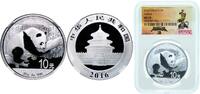 China 10 Yuan China People's Republic of China 2016 10 Yuan (Panda) Silver (.999) (8000000) 30g NGC MS70 Top Pop KM 2269 -