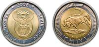 South Africa 5 Rand South Africa Republic 2005 5 Rand (Afrika Dzonga - South Africa) Bimetallic: brass centre in copper-nickel ring 9.51g BU KM 297 -