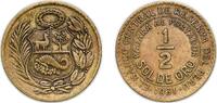 Peru ½ Sol Peru Republic 1961 ½ Sol de Oro Brass (See alloys in comments section) 7.4g XF KM 220 Schön 23 -