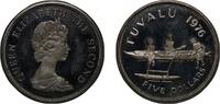 Tuvalu 5 Dollars Tuvalu 1976 5 Dollars - Elizabeth II (2nd portrait) Silver (.925) Royal Mint (20000) 28.4g PF KM 8 Schön 8 -