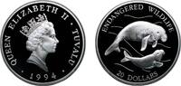 Tuvalu 20 Dollars Tuvalu 1994 20 Dollars - Elizabeth II (Dugong) Silver (.925) (10000) 31.47g PF KM 20 Schön 28 -
