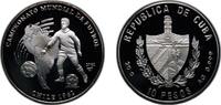 Cuba 10 Pesos Cuba 2002 10 Pesos Campeonato Mundial de Futbol Chile 1962 Silver (.999) 20g PF -