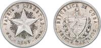 Cuba 20 Centavos Cuba First Republic 1949 20 Centavos Silver (.900) (silver 90%, copper 10%) (13170000) 5.02g XF KM 13 Y 7 Schön 7 -