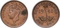 Canada 1 Cent Canada Newfoundland 1941 1 Cent - George VI Bronze (Cu 95.5%, Sn 3%, Zn 1.5%) 3.2g AU KM 18 -