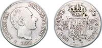 Philippines 10 Centavos Philippines Spanish colony 1880 10 Centavos - Alfonso XII Silver (.835) Manila Mint (15000) 2.5g VF KM 148 -
