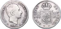 Philippines 10 Centavos Philippines Spanish colony 1884 10 Centavos - Alfonso XII Silver (.835) Manila Mint (10000) 2.38g VF Scratches KM 148 -