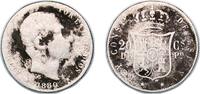 Philippines 20 Centavos Philippines Spanish colony 1880 20 Centavos - Alfonso XII Silver (.835) Manila Mint (70000) 4.52g F KM 149 -