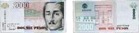 Colombia 2000 Pesos Colombia Republic 1996 2000 Pesos (Old seal) Paper AU P 445 -