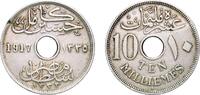 Egypt 10 Milliemes Egypt 1917 (AH1335) H 10 Milliemes - Hussein Kamel Copper-nickel (6000000) 5.74g UNC KM 316 Schön 28 -