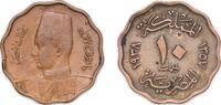 Egypt 10 Milliemes Egypt 1938 (AH1357) 10 Milliemes - Farouk Bronze 5.83g XF KM 361 Schön 79 MHC 255 -