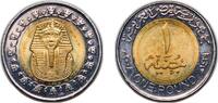 Egypt 1 Pound Egypt 2008 (AH1429) 1 Pound (magnetic) Bimetallic: brass plated steel centre in nickel plated steel ring 8.5g UNC KM 940a Schön -