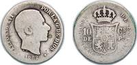 Philippines 10 Centavos Philippines kingdom 1882 10 Centimos - Alfonso XII Silver (.835) (525000) 2.37g F KM 148 -