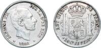 Philippines 50 Centavos Philippines Spanish colony 1882 50 Centavos - Alfonso XII Silver (.835) Manila Mint (1885666) 12.7g XF KM 150 -