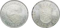 Netherlands 10 Gulden Netherlands Kingdom 1973 10 Gulden - Juliana (Anniversary of Reign) Silver (.720) (28% copper) Utrecht Mint (4500000) 25.1g UNC -