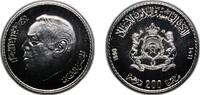 Morocco 200 Dirhams Morocco Kingdom AH 1411 (1990) 200 Dirhams - Hassan II (Independence 35th Anniversary) Silver (.925) 15.11g PF Y 89 -