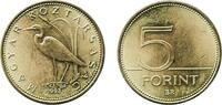 Hungary 5 Forint Hungary 1993 BP. 5 Forint Nickel brass (75% Copper, 4% Nickel, 21% Zinc) Hungarian mint (37180000) 4.23g BU KM 694 Schön 199 Ad -