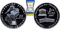 France 1½ Euros France Fifth Republic 2007 1½ Euro (Great Wall of China) Silver (.900) Paris Mint (4960) 22.2g PF KM 1490 Gad Euro C287 -