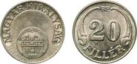 Hungary 20 Fillér Hungary Kingdom 1926 BP 20 Fillér - Miklós Horthy Copper-nickel Hungarian mint (25000000) 4.04g AU KM 508 ÉH 1520 H 2249 Adamo -