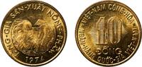 Vietnam 10 Đồng Vietnam second republic 1974 10 Đồng (FAO) Brass plated steel Staatliche Münze Baden-Württemberg Mint (30000000) 4.48g UNC KM 1 -