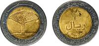Yemen 20 Rials Yemen Yemen Arab Republic AH 1425 (2004) 20 Rials Bimetallic: brass plated steel centre in stainless steel ring Cairo Mint 7.02g -