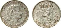 Netherlands 1 Gulden Netherlands Kingdom 1955 1 Gulden - Juliana Silver (.720) (28% copper) Utrecht Mint (37500000) 6.44g XF KM 184 Schön 68 -