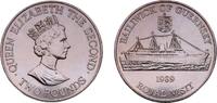 Guernsey 2 Pounds British Crown dependencies Guernsey 1989 2 Pounds - Elizabeth II (Royal Visit) Copper-nickel 19 (5000) 28.34g UNC KM 52 -