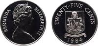Bermuda 25 Cents United Kingdom Bermuda 1984 25 Cents - Elizabeth II (Bermuda Coat of Arms) Copper-nickel Royal Mint (36850) 5.83g BU KM 32 -