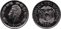 Ecuador 1 Sucre Ecuador Republic 1970 1 Sucre (stylized hairstyle) Nickel clad steel Hamburg Mint (24000000) 6.5g BU KM 78b Schön 72b -