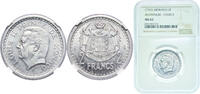 Monaco 2 Francs Monaco ND (1943) 2 Francs - Louis II Aluminium Paris Mint (1250000) 2.2g NGC MS 63 KM 121 Gad 1789 MC133 -