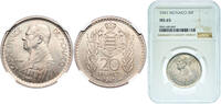 Monaco 20 Francs Monaco 1947 20 Francs - Louis II Copper-nickel Paris Mint (1000000) 10g NGC MS 65 KM 124 Gad 1789 MC137 -
