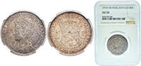 Netherlands 1 Gulden Netherlands Kingdom 1914 1 Gulden - Wilhelmina Silver (.945) Utrecht Mint (15785000) 10g NGC AU 50 Scholt I 816 -