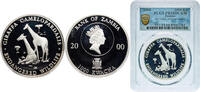 Zambia 1000 Kwacha Zambia Republic 2000 1000 Kwacha (Giraffes) 20g PCGS PR 68 Top Pop -