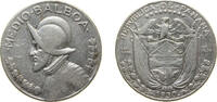 Panama ½ Balboa Panama Republic 1930 ½ Balboa Silver (.900) (Copper .100) Philadelphia Mint (300000) 12.5g VF KM 12 -