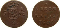 Indonesia ½ Duit Indonesia Netherlands East Indies Dutch colony 1808 ½ Duit (Batavia) Copper 1.36g XF KM 75 -
