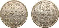 Tunisia 20 Francs Tunisia French Protectorate AH 1353 (1953) 20 Francs - Ahmad II Silver (.680) Paris Mint (1250000) 20g AU KM 263 Lec 364 -