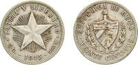 Cuba 20 Centavos Cuba First Republic 1915 20 Centavos Silver (.900) Philadelphia Mint 5g XF KM 13 Y 7 Schön 7 -