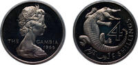 The Gambia 4 Shillings The Gambia 1966 4 Shillings - Elizabeth II (2nd portrait) Copper-nickel Royal Mint (Tower Hill) (6600) 18.14g PF KM 6 Schön 6 -