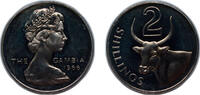 The Gambia 2 Shillings The Gambia 1966 2 Shillings - Elizabeth II (2nd portrait) Copper-nickel Royal Mint (Tower Hill) (6600) 11.31g PF KM 5 Schön 5 -